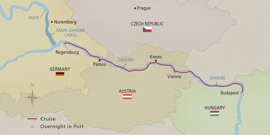 Romantic Danube map