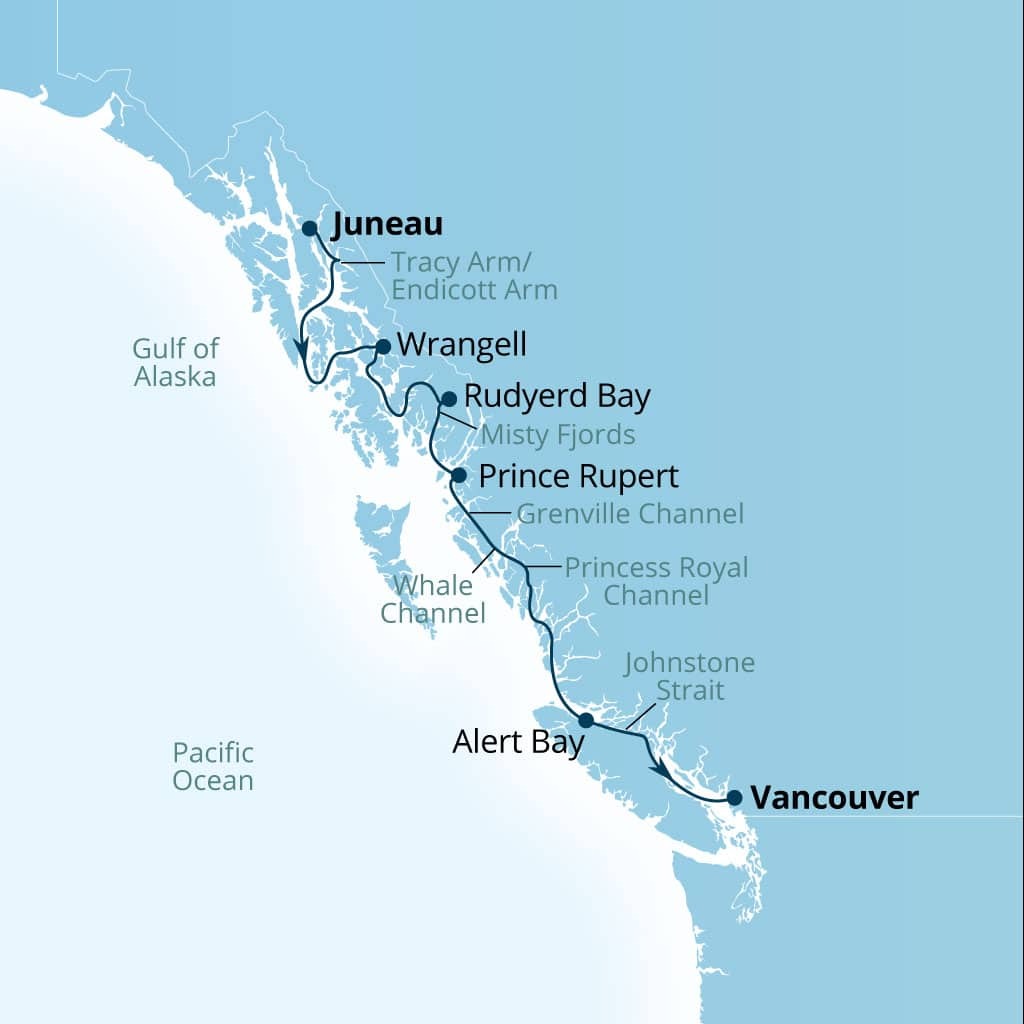 Seabourn Alaska Map