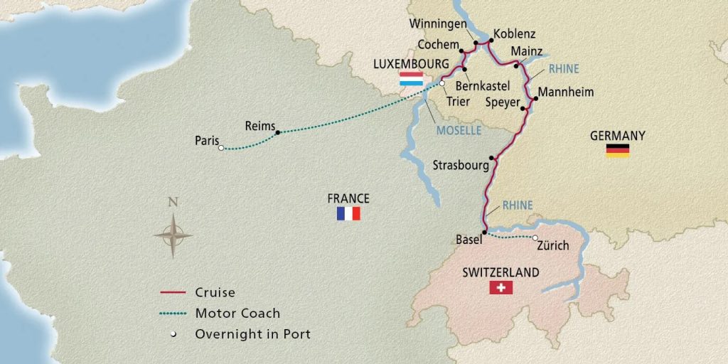 Christmas on the Rhine Moselle Map
