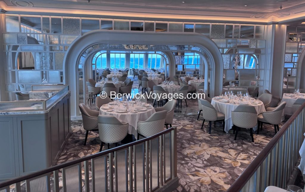 The Grand Dining Room aboard Oceania Allura, elegant and upscale