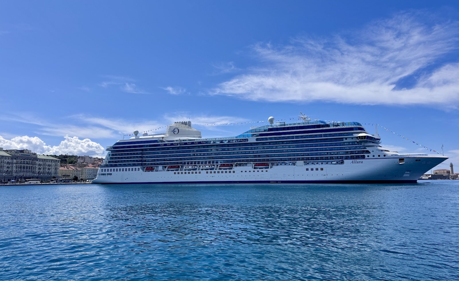 Oceania Allura docked in Trieste Italy before her maiden voyage