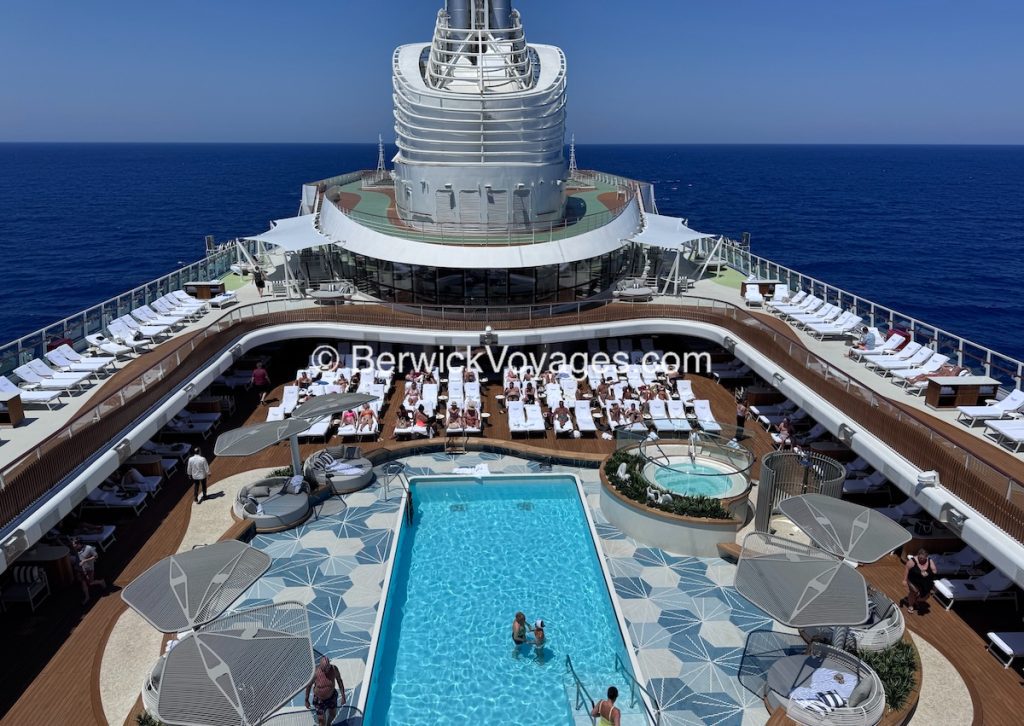 Main pool at Oceania Allura top deck